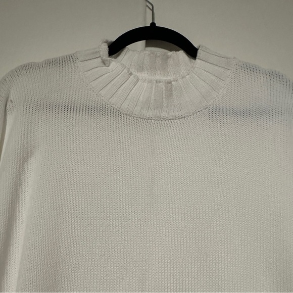 LABO ART White 100% Cotton Knit Sweater Made In Italy Size 0 - Picture 3 of 9